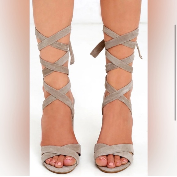 Steve Madden Christey Wrap Heels - Taupe - Picture 2 of 7